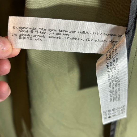 ZARA Sz M-L Trench Hooded Full Zip Snaps Drawstring Military Cargo Style Coat - Picture 15 of 15